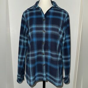 Orvis Black and Teal Plaid Shirt